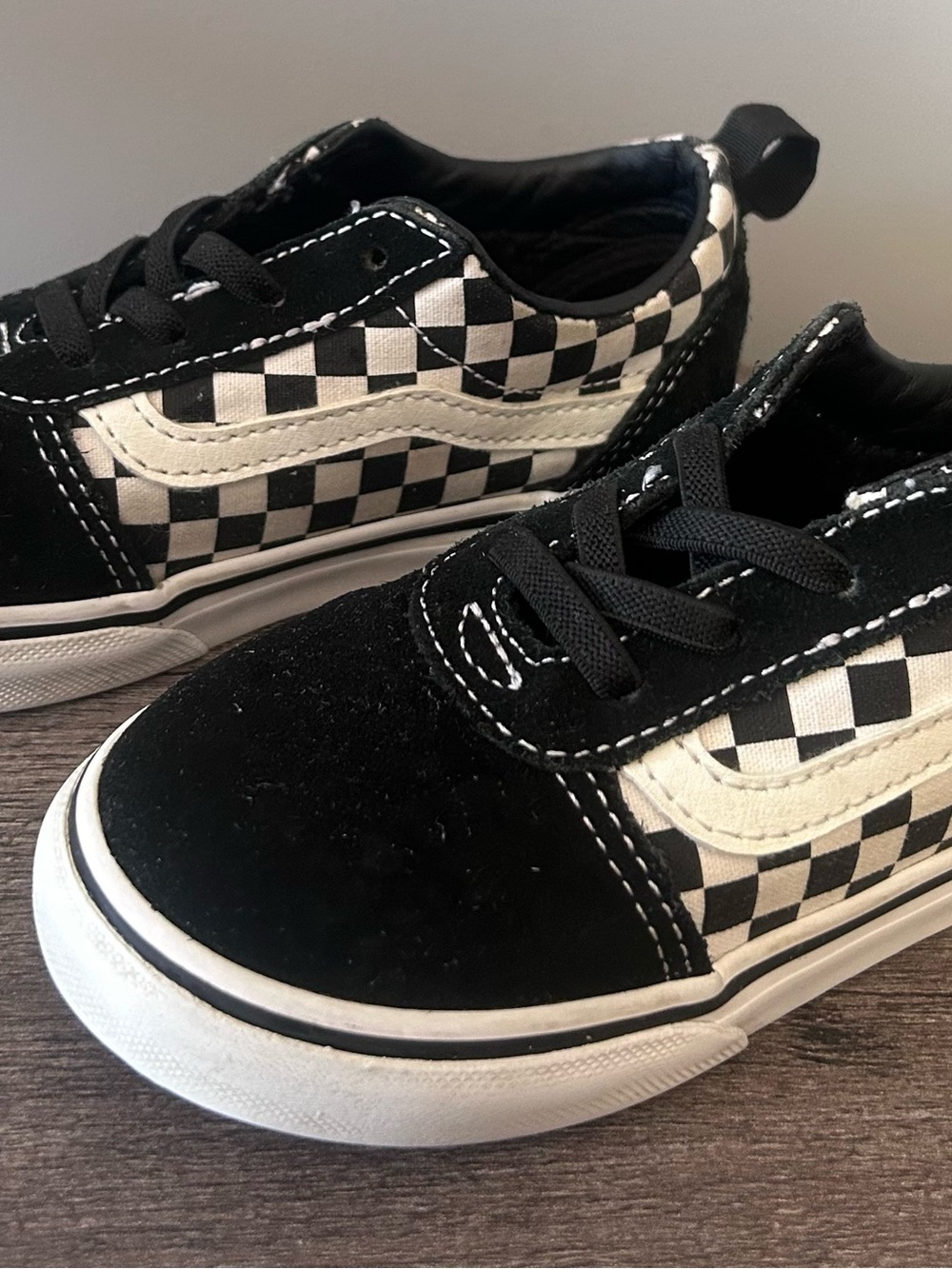 Vans Kids Checkerboard Old Skool Sneakers - Black & White